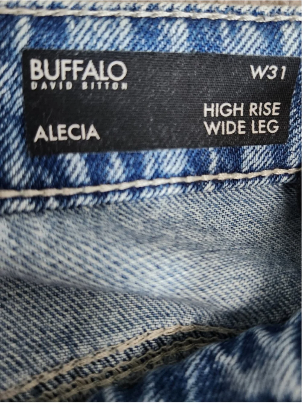 Buffalo Alecia Wide Leg High Rise Jeans Denim Sz W31 Baggy Oversized Comfortable